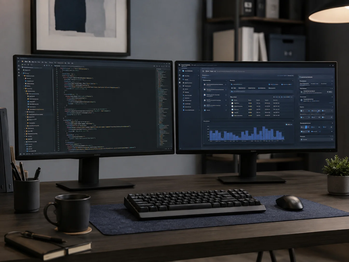 Software engineering workstation with code and an enterprise application